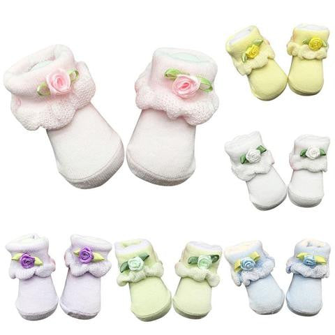 Premium Lace Ankle Socks For Baby Girl(0~6 Months)