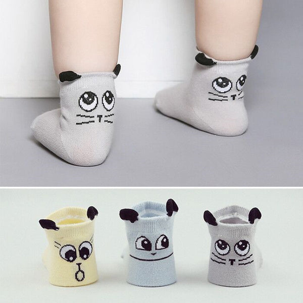 Newborn Cotton Boys Girls Cute Anti-slip Socks