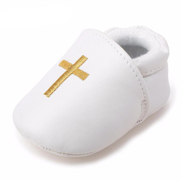 Christening Baby Shoes For Newborn Baptism with Cross