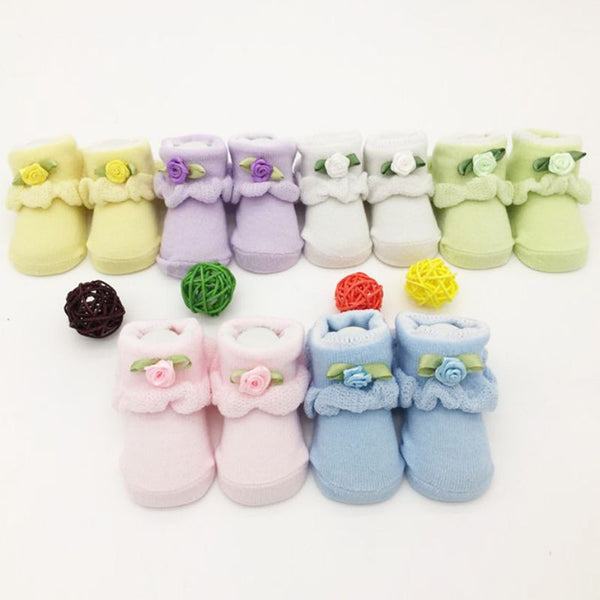 Premium Lace Ankle Socks For Baby Girl(0~6 Months)