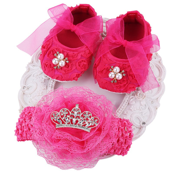 Princess Crown Headband + Rhinestone Baby Shoes