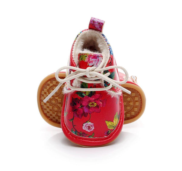 Fashion Floral Style Winter Fleece Boots