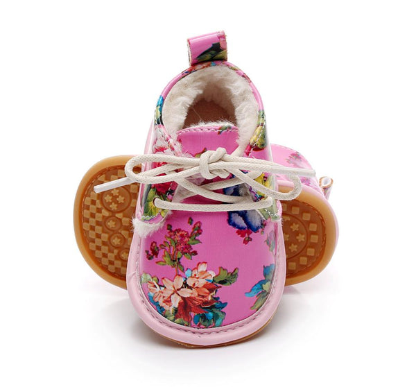 Fashion Floral Style Winter Fleece Boots