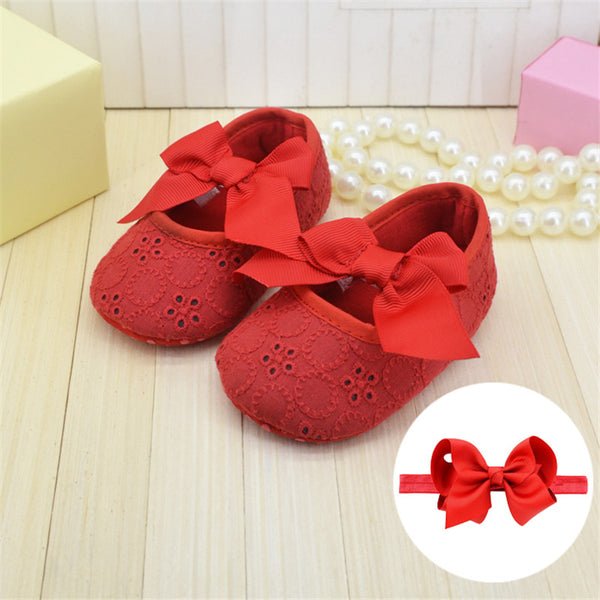 Fashion Butterfly-knot Baby Shoes with Headband (Set)