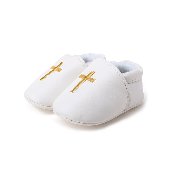Christening Baby Shoes For Newborn Baptism with Cross