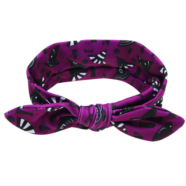 Girl DIY Rabbit Ears Headband cartoon pattern dot Turban Knot Headwrap Hair Band Halloween gift