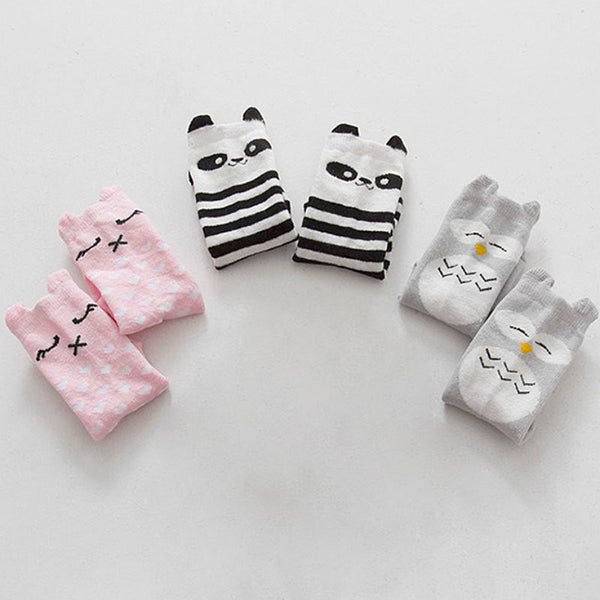 Baby Socks Girl Boy Animal Cotton Socks (10-24Months) (Anti-slip, Knee High)