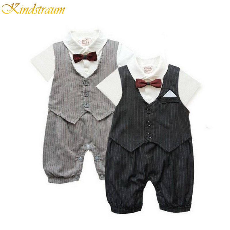 Baby Short Sleeve Stripe Jumpsuit