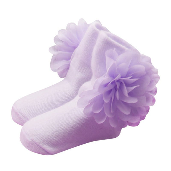 Princess Flowers Ankle Baby Girl Socks (0-6 Month)