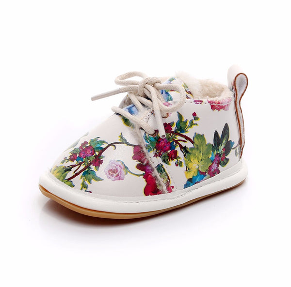 Fashion Floral Style Winter Fleece Boots