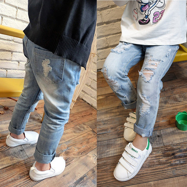 Boy's & Girls Ripped Jeans