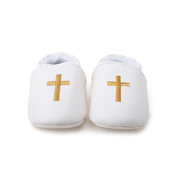 Christening Baby Shoes For Newborn Baptism with Cross