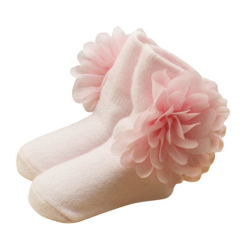 Princess Flowers Ankle Baby Girl Socks (0-6 Month)