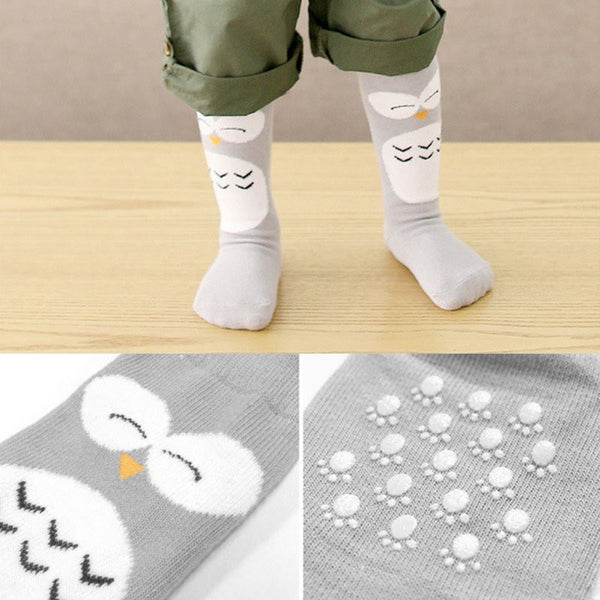 Baby Socks Girl Boy Animal Cotton Socks (10-24Months) (Anti-slip, Knee High)