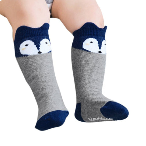 Baby Socks Girl Boy Animal Cotton Socks (13-24Months) (Anti-slip, Knee High)