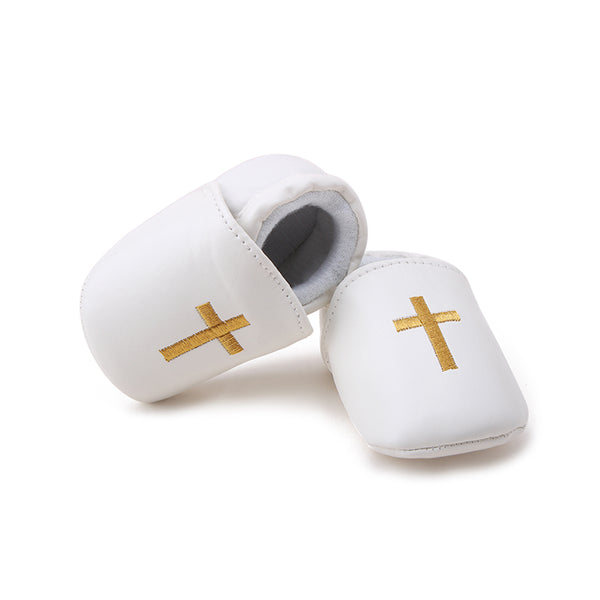 Christening Baby Shoes For Newborn Baptism with Cross