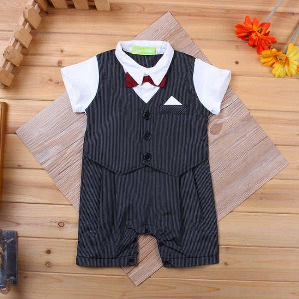 Baby Short Sleeve Stripe Jumpsuit