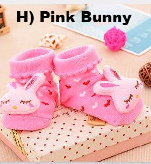 New Baby Boys Girls Anti-slip Cotton Socks ( 4-18 Months ) - Over 90% Organic Cotton