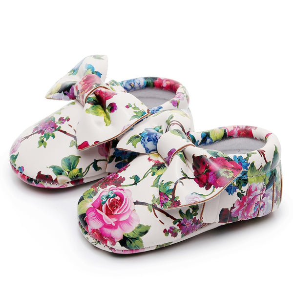 Fashion Floral Toddler Bow Knot Moccasins