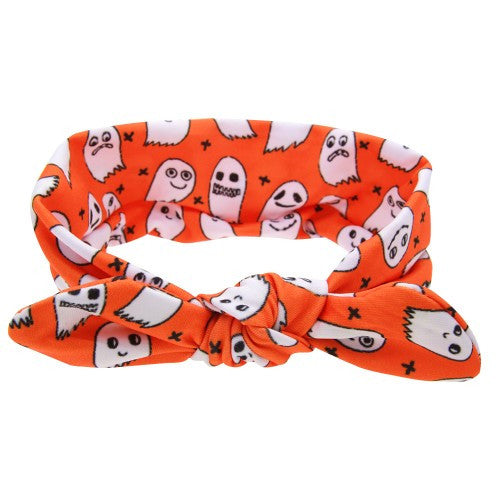 Girl DIY Rabbit Ears Headband cartoon pattern dot Turban Knot Headwrap Hair Band Halloween gift