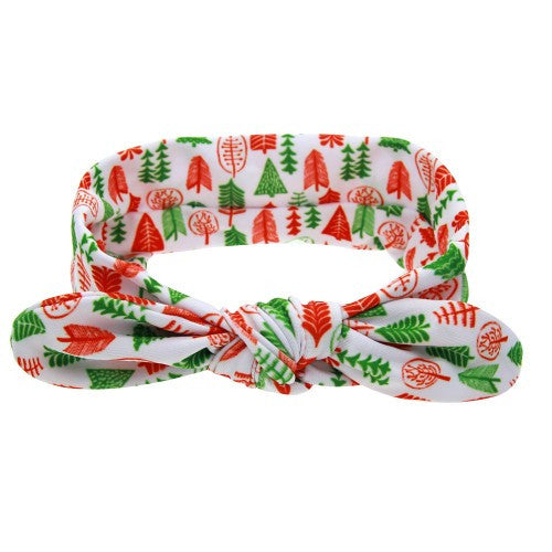 Girl DIY Rabbit Ears Headband cartoon pattern dot Turban Knot Headwrap Hair Band Halloween gift