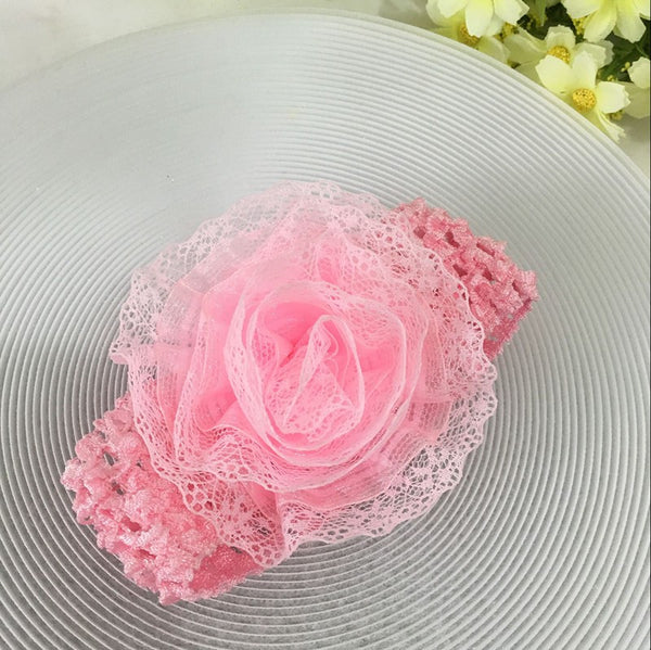 [Spring Sale + FREE Shipping]  --- Pink Flowers Shoes & Princess Lace Headband For Cute Baby Girl (In One Set)!