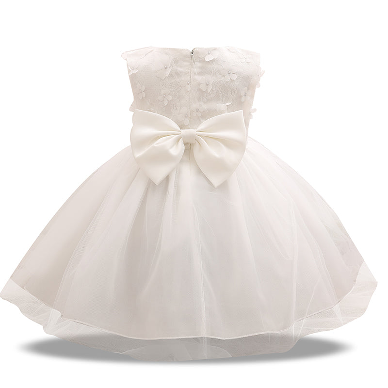 Girl Princess Flower Bow Knot Lace Baby Girls Party Dress