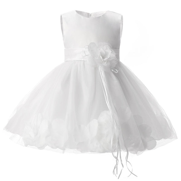 Girl Tutu Flower Petals Bow Bridal Dress for Toddler Girl ( 4 - 24 Months )