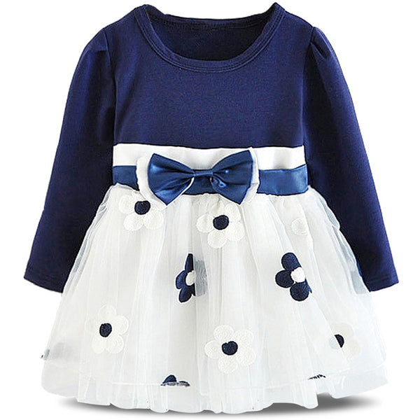 Baby Girl Long Sleeve Cotton Kids Casual Dress for Children