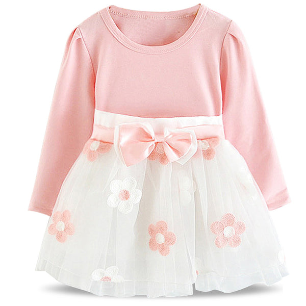 Baby Girl Long Sleeve Cotton Kids Casual Dress for Children