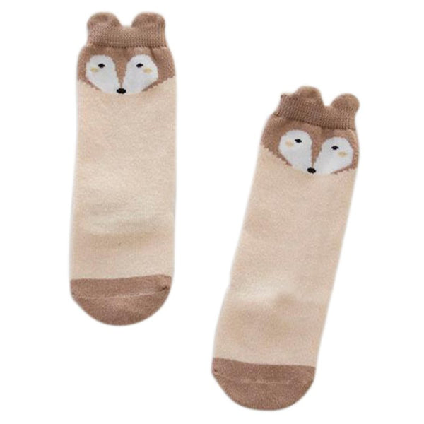Baby Socks Girl Boy Animal Cotton Socks (13-24Months) (Anti-slip, Knee High)