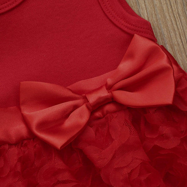 2019 New Baby Girls Red Flower Dresses (0-5 Years)