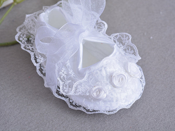 [Flash Sale + Free Shipping]   Flowers Shoes & Princess Lace Headband For Cute Baby Girl (In One Set)!