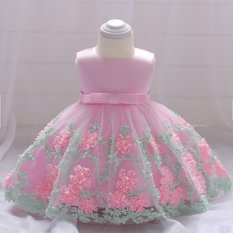 Baby Girl Dress Flowers Eye-Catching Dress (3-12 Months)