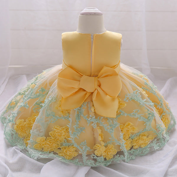 Baby Girl Dress Flowers Eye-Catching Dress (3-12 Months)