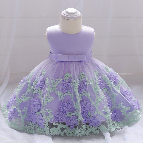 Baby Girl Dress Flowers Eye-Catching Dress (3-12 Months)