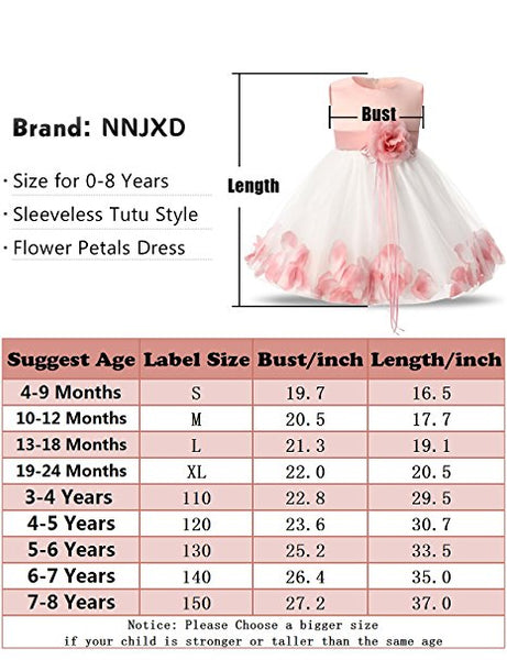 Girl Tutu Color Flower Petals Bow White Bridal Dress for Toddler Girl ( 4 - 24 Months )