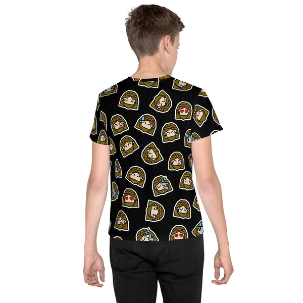 Jesus Emoji Youth crew neck t-shirt