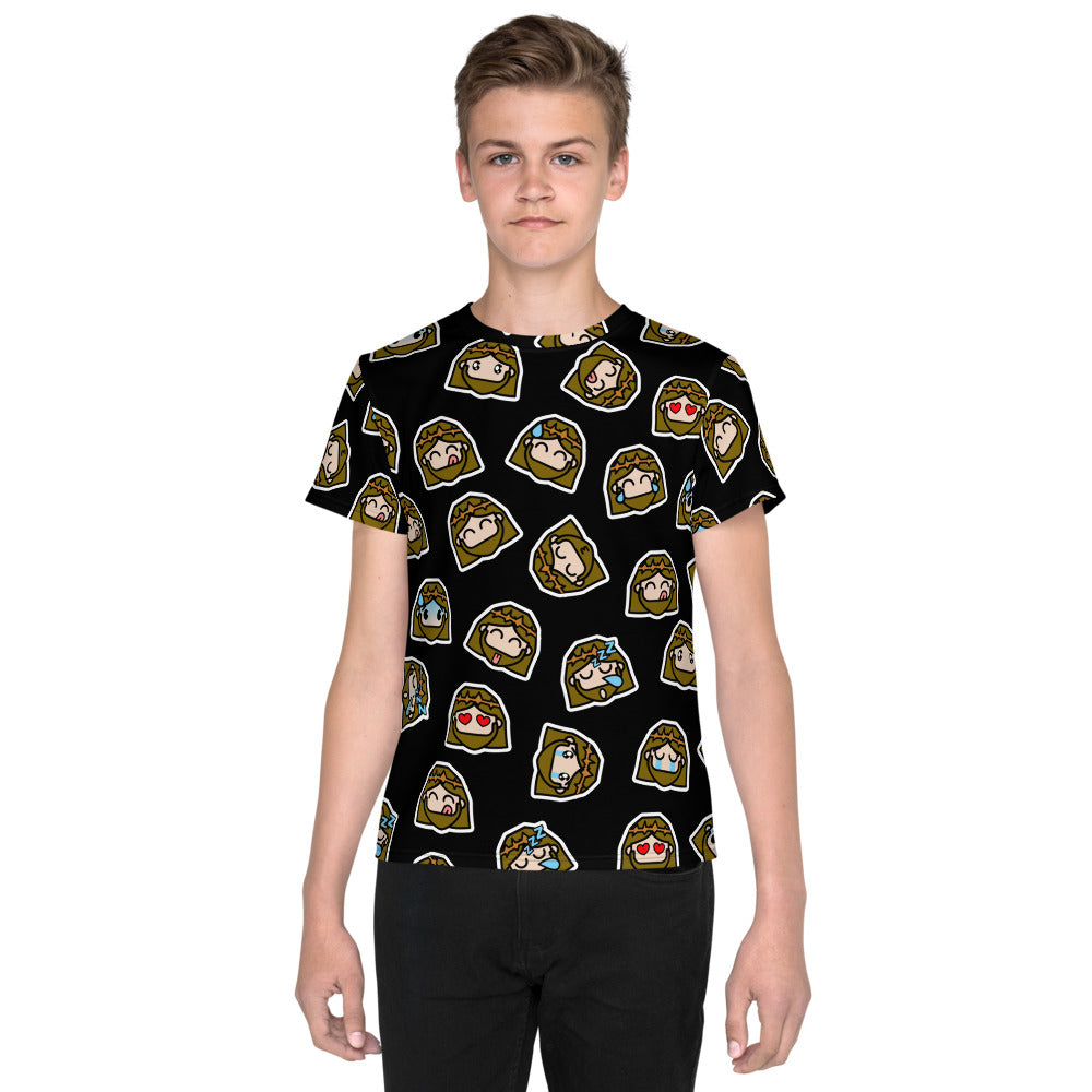 Jesus Emoji Youth crew neck t-shirt