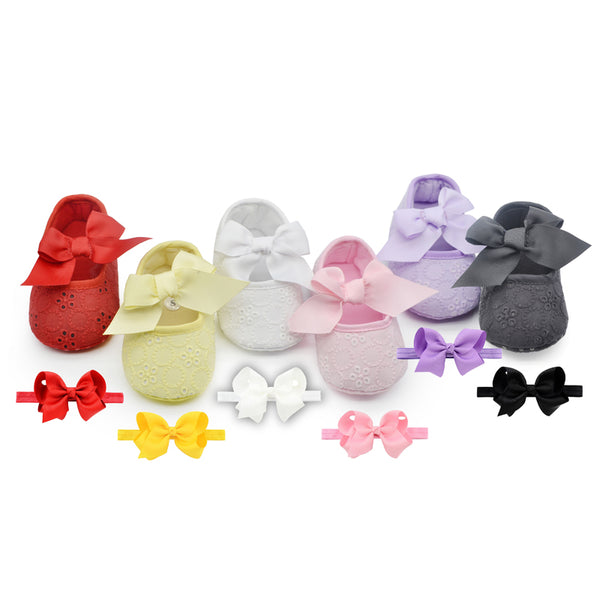 Fashion Butterfly-knot Baby Shoes with Headband (Set)