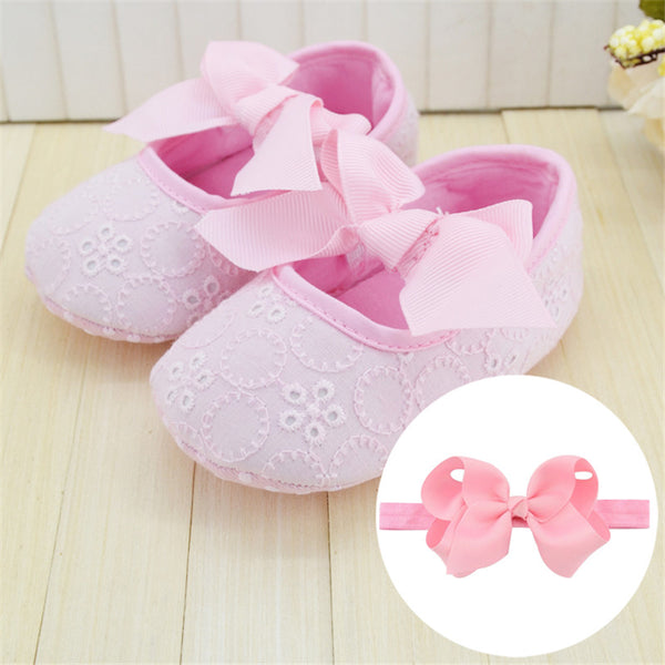 Fashion Butterfly-knot Baby Shoes with Headband (Set)