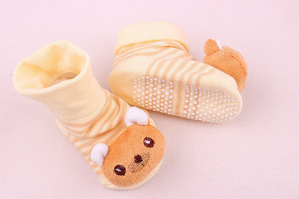 New Baby Boys Girls Anti-slip Cotton Socks ( 4-18 Months ) - Over 90% Organic Cotton