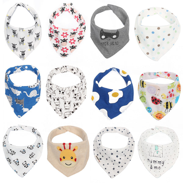 Infant Cartoon Fashion Triangle Scarf Waterproof Bibs