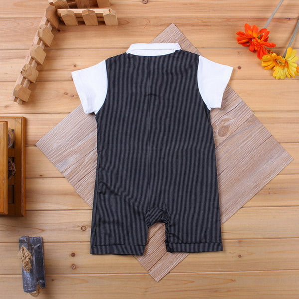 Baby Short Sleeve Stripe Jumpsuit
