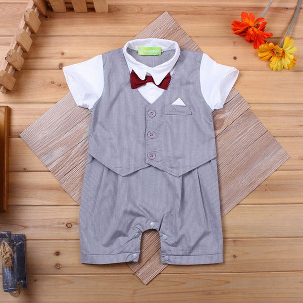 Baby Short Sleeve Stripe Jumpsuit