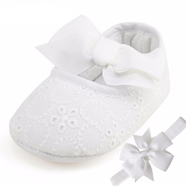 Fashion Butterfly-knot Baby Shoes with Headband (Set)