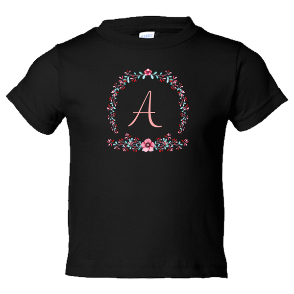 [FREE Shipping + 10% Off] Unique Gift Personalized Initial Colorful Wreath Blossom Toddler Tees Family Matching Clothing Set [Expiry : Oct 12 (Fri)]