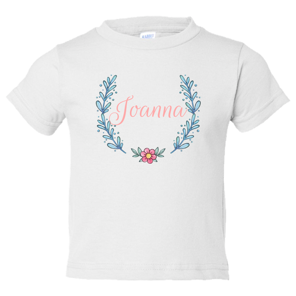 Unique Tee Personalized Wreath Custom Name Initial Winter Toddler Tees Family Matching Clothing Set (Winter Wreath Collection)