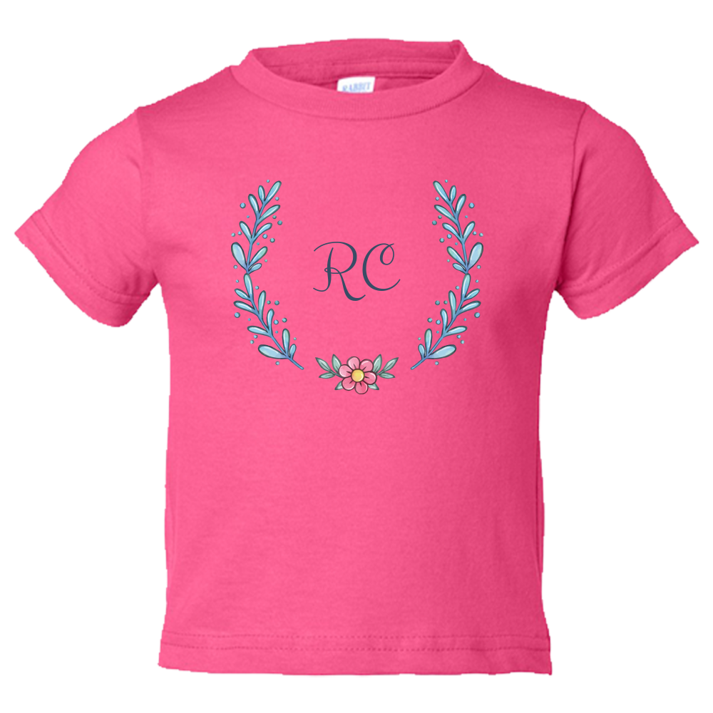 Unique Tee Personalized Wreath Custom Name Initial Winter Toddler Tees Family Matching Clothing Set (Winter Wreath Collection)