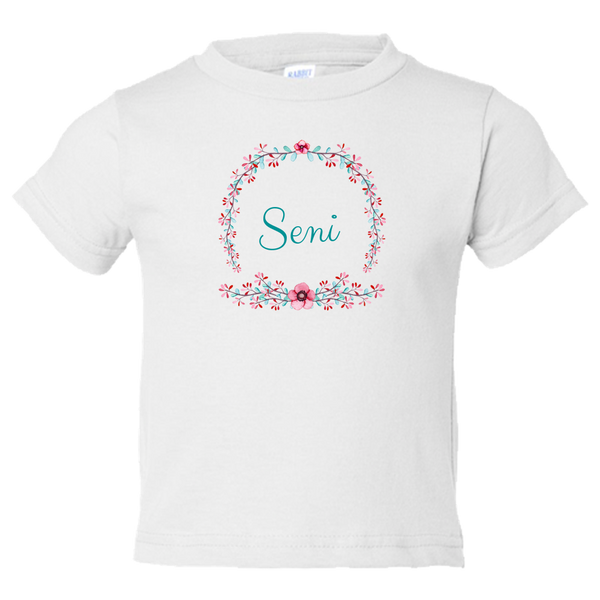 [FREE Shipping + 10% Off] Unique Gift Personalized Initial Colorful Wreath Blossom Toddler Tees Family Matching Clothing Set [Expiry : Oct 12 (Fri)]
